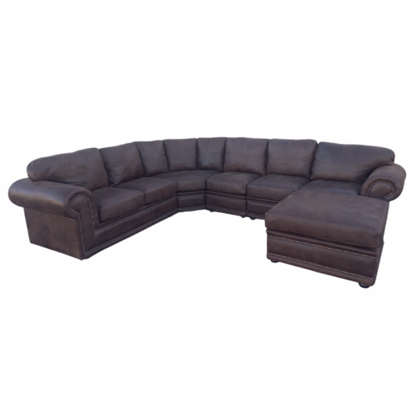 Afrikan Comfort 6 Seater Corner Universal Chaise Set Special (modular ottoman) - Exotic Genuine Full Leather W-Brown