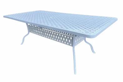 Aluminium 8 Seater Dining Table White 2100 Rectangle