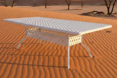 Aluminium 8 Seater Dining Table White 2100 Rectangle