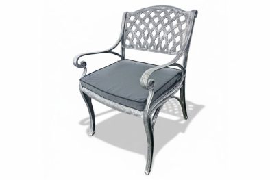 Aluminium Cottage Chair Silver with Charcoal Cushion