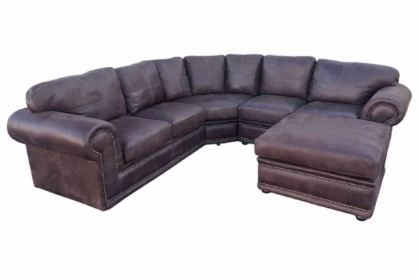 Genuine Full Leather Afrikan Comfort 5 Seater Corner Universal Chaise Set Special (modular ottoman)
