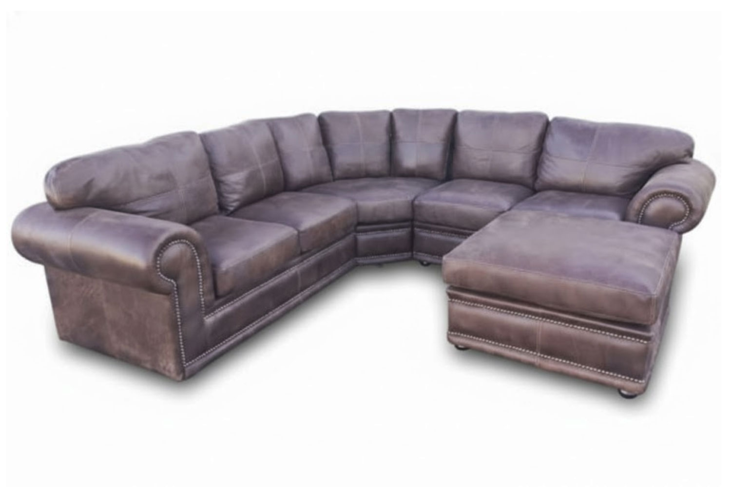 Genuine Full Leather Afrikan Comfort 5 Seater Corner Universal Chaise Set (modular ottoman) - Exotic W-Brown