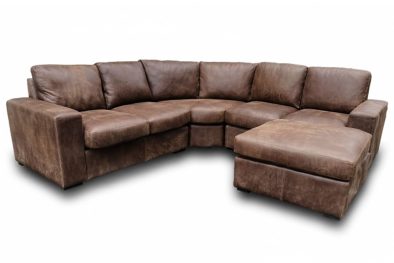Genuine Full Leather Mode 5 Seater Corner Couch with Ottoman