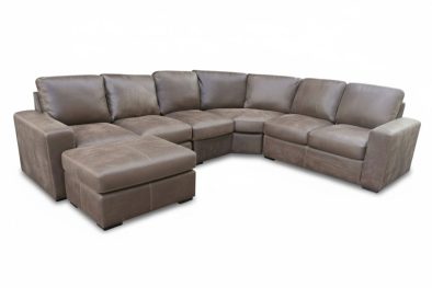 Genuine Full Leather Mode 6 Seater Corner Couch with Ottoman – Exotic W.Brown
