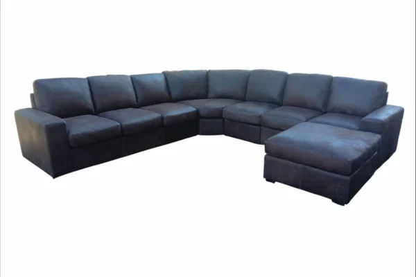 Genuine Full Leather Mode 7 Seater Corner Couch with Ottoman