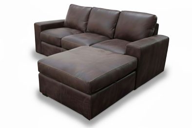 Genuine Full Leather Mode Comfort 3 Seater with Ottoman Genuine ExoticW-Brown