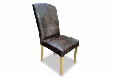 Genuine Full Leather Primo Cotton wood Dining Chair Exotic W-Brown