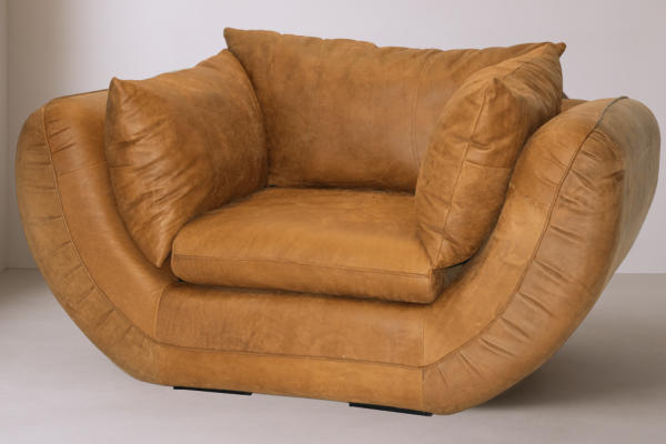 Genuine Full Leather Regale Armchair - Exotic W-Tan