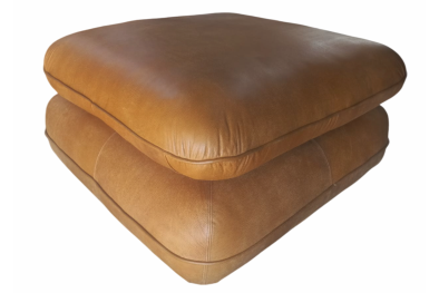 Genuine Full Leather Regale Ottoman - Exotic Tan