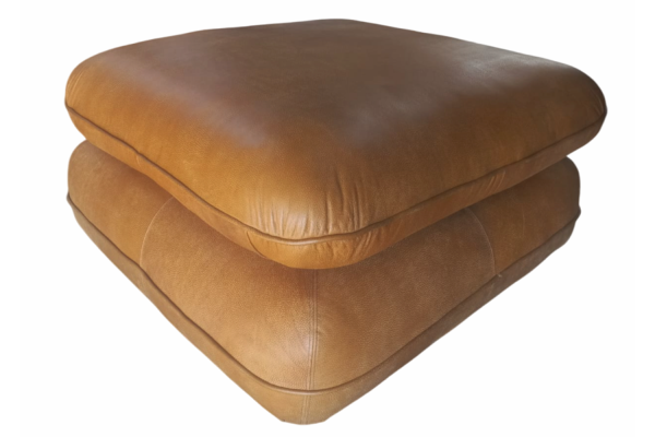 Genuine Full Leather Regale Ottoman - Exotic Tan