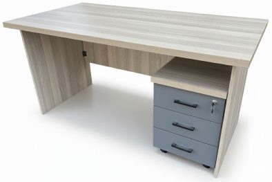 IQ Full Desk 1500 (Frame plus Mobile Pedestal) - Aged Oak