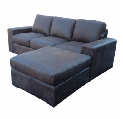 Mode Comfort 3 Seater with Ottoman Genuine Exotic Leather W/Brown
