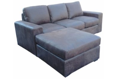Genuine Full Leather Mode Comfort 3 Seater with Ottoman Genuine ExoticW-Brown
