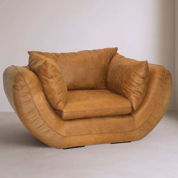 Regale Armchair  - Exotic Genuine Full Leather W/Tan - Image 2