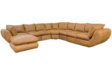 Regale 7 seater Tan + ottoman LHF