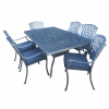 Aluminium Tuscan 6 Seater Dining Set Silver with Charcoal Cushions
