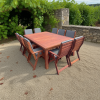 Solid Hardwood Teak 10 Seater Patio Dining Set Special (2400mm Table & 10 Highback Chairs) - Including Charcoal Cushions