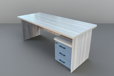 IQ Full Desk 1800 (Frame plus Mobile Pedestal) - Aged Oak