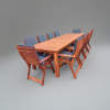Solid Hardwood Teak 10 Seater Patio Dining Set Special (3200mm Table & 10 High back chairs) - Including Charcoal Cushions