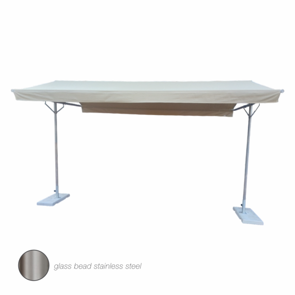 Premium Rectangular Shade Solution 5 Meter x 3 Meter Glass Bead Stainless Steel with Beige Canopy - Image 5