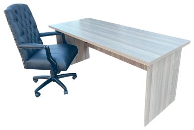 2-Piece-Office-Set-(IQ-Desk-1800,-1-Empire-executive-black-genuine-leather-button-chair)-Aged-Oak