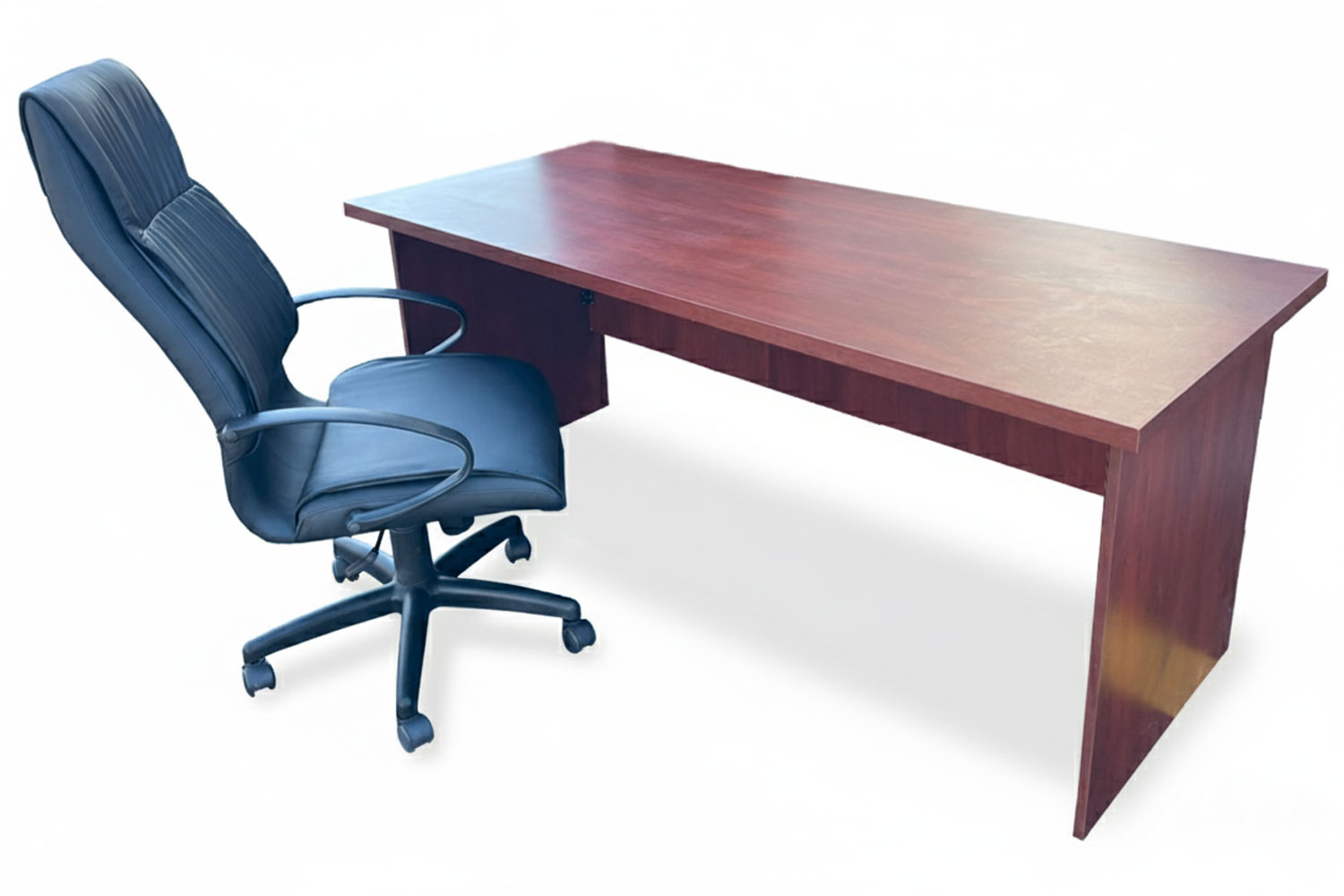 2 Piece Office Set Special (IQ Desk 1800, 1 Future High back Chair) Royal Mahogany