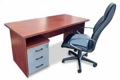 3 Piece Office Set Special (IQ Desk 1500, 1 Future Highback chair & Mobile Pedestal) Royal Mahogany