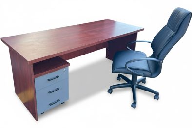 3 Piece Office Set Special (IQ Desk 1800, 1 Future High back Chair & IQ Mobile Pedestal) Royal Mahogany