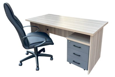 3 Piece Office Set Special (IQ Desk 1500, 1 Future Highback chair & Mobile Pedestal) Aged Oak