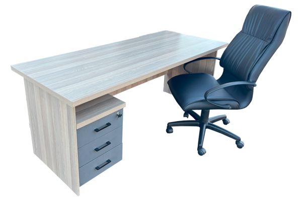 3 Piece Office Set Special (IQ Desk 1800, 1 Future High back Chair & IQ Mobile Pedestal) Aged Oak