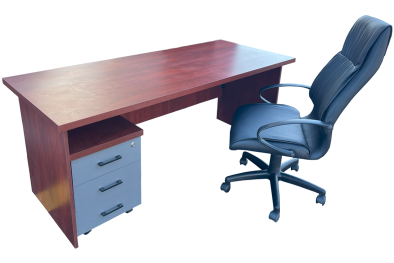 3 Piece Office Set Special (IQ Desk 1800, 1 Future High back Chair & IQ Mobile Pedestal) Royal Mahogany