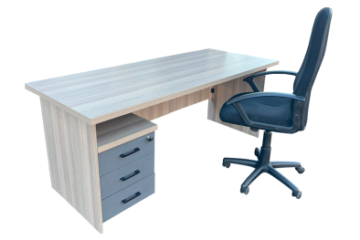 3 Piece Office Set Special (IQ Desk 1800, 1 Mono High back Chair & IQ Mobile Pedestal) Aged Oak