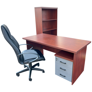 4 Piece Future office set - Mahogany