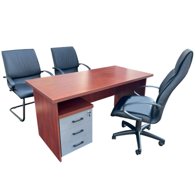 5 Piece Future office set - Mahogany