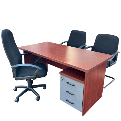 5 Piece Mono office set - Mahogany