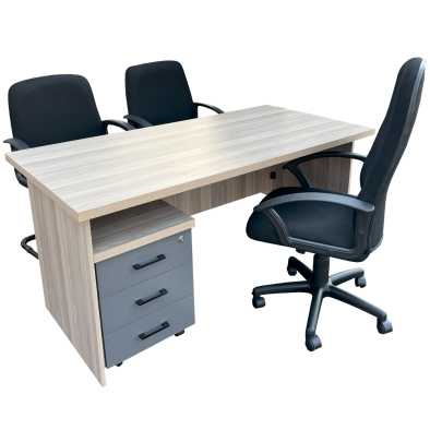 5 Piece Mono office set - Oak