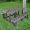 Picnic table 6 seater (RECYCLED PLASTIC) with Beige cushions - Image 3