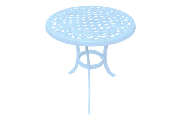 Aluminium 2 Seater Dining table 600mm round White