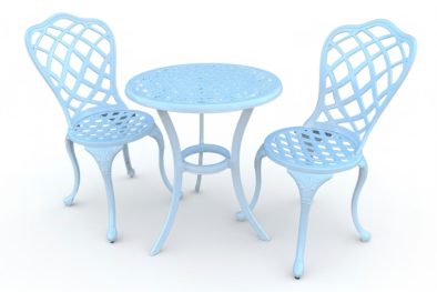 Aluminium Coral 2 Seater White Dining Set 600mm Round