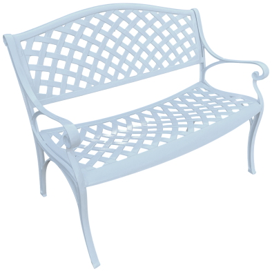 Aluminium Cottage Bench - White