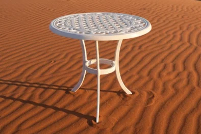 Aluminium 2 Seater Dining table 600mm round White