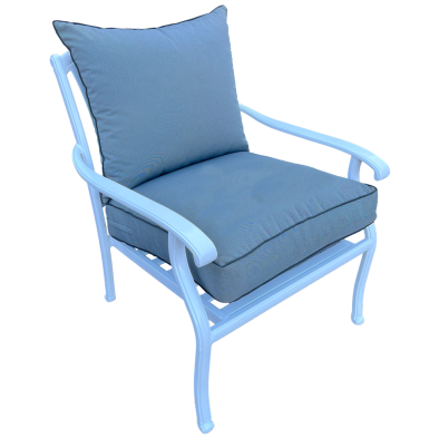 Aluminium Morris 1 seater - White with Charcoal cushion