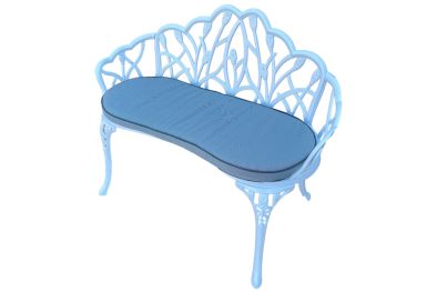 Aluminium-Tulip-Park-Bench-White-with-Charcoal-Cushion