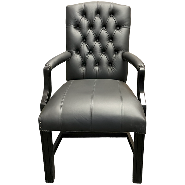 Empire Armchair Black leather - front