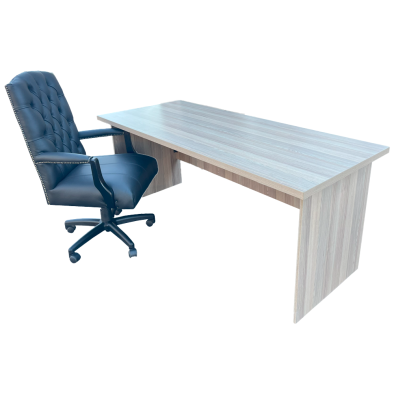 Empire Black 2 Piece Office Set Aged Oak - 1800 Desk