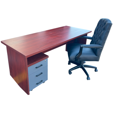 Empire Black 3 Piece Office Set Mahogany - 1800 Desk