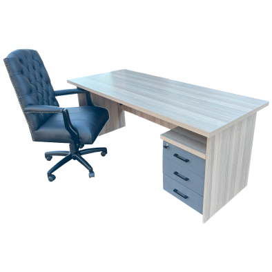 Empire Black 3 Piece Office Set Natural Oak - 1800 Desk