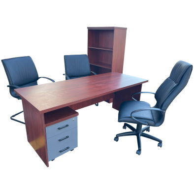 Future 6 Piece Office Set Mahogany - 1800 Desk