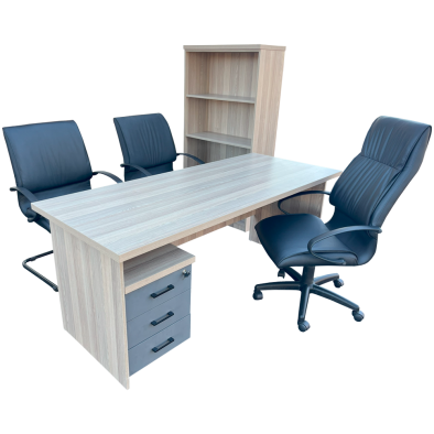 Future 6 Piece Office Set Aged Oak - 1800 Desk