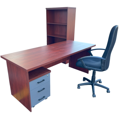 Mono 4 Piece Office Set Mahogany - 1800 Desk